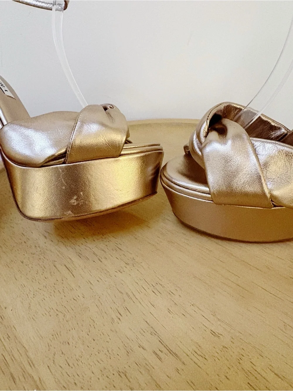 New Aquazzura Olie Plateau 140 Knotted Platform Heels